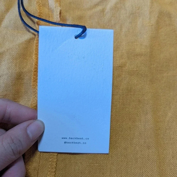 NEW Back Beat Co. Yellow Dylan Robe Jacket Pockets XS Small Hemp Linen - Picture 4 of 9